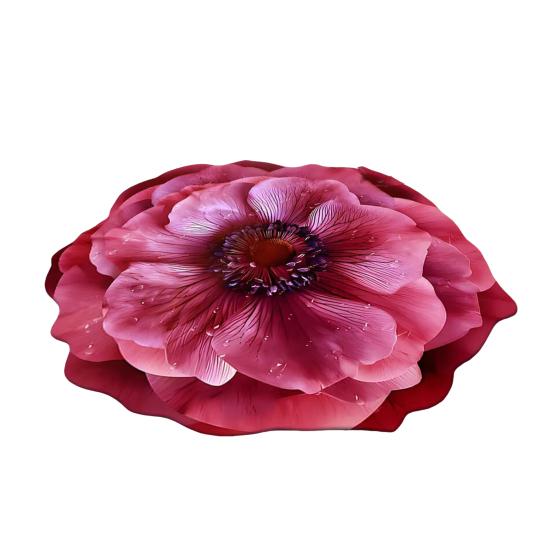 3D Flower Bathroom Rug Anti-Slip Absorbent Floor Mat Realistic Flower Area Rug for Entrance
