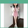 Summer Dress Set For Women With Pvc Fabric And Slim Fit For Casual Style
