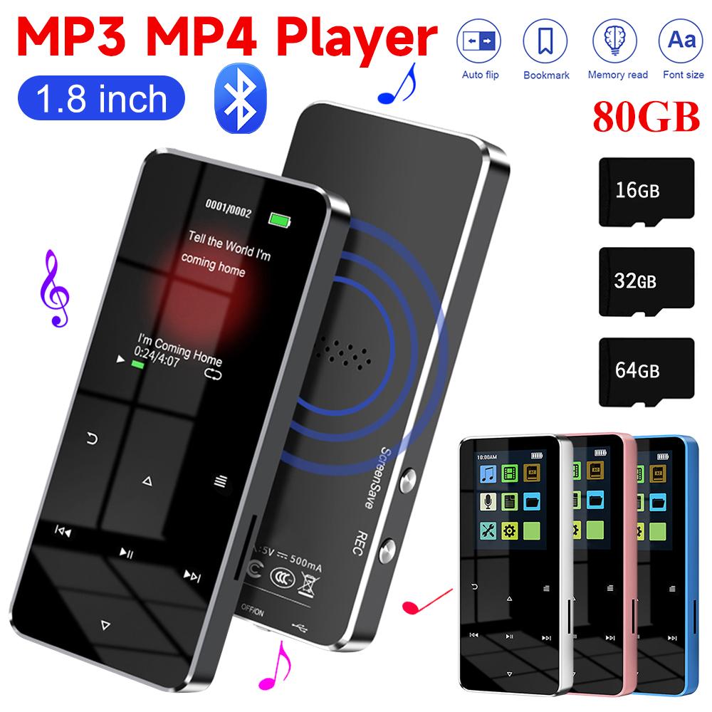 1.8 Inch TFT MP3 Music Player USB 2.0 3.5mm Jack Bluetooth-compatible 5.0 Sports Walkman with E-book Recording Built-in Speaker