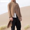 Men's Spring and Autumn Irregular Cape Solid Color Casual Long-sleeved Lapel Jacket