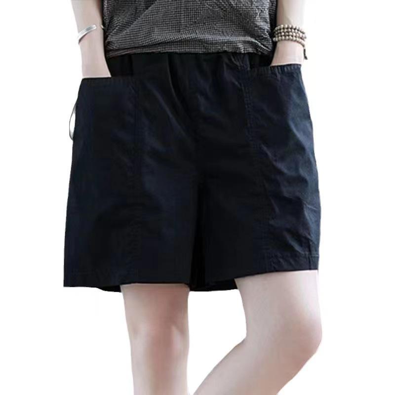 Women's Summer High-Waisted Elastic Cotton Shorts - Japanese & Korean Style