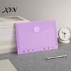 Subject Sorting File Organizer Plastic Folder with Label Pocket, Hook And Loop Closure Clear Push-type Round Buckle Poly Envelope Document Folder,