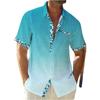 Men's Vintage Button Down Bowling Shirts Short Sleeve Summer Beach Shirt