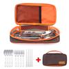 Camping Utensils Set Stainless Steel Fork Spoon Chopsticks Portable Kitchen Utensil Set with Storage Bag for Outdoors