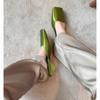 Fashion Luxury Satin Design Mules Shoes for Women Summer Sexy Square Head Strange Low Heel Slide Sandals Elegant Comfort Dress Slippers