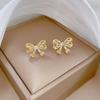 Light Luxury Swan Butterfly Zircon Jewelry Sets Stainless Steel Animal Pendant Necklace Earrings Party Gifts For Women Girls