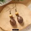 Retro Handmade Plant Fruit Earrings Pine Cone Literature and Art Chinese Medicine Dried Fruit Niche Creative Earrings Women