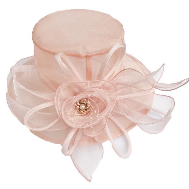 

Sales of new women s summer Korean version of sunscreen hat, big edge sun hat, mesh yarn, big flower organza sun hat M（56-58cm）