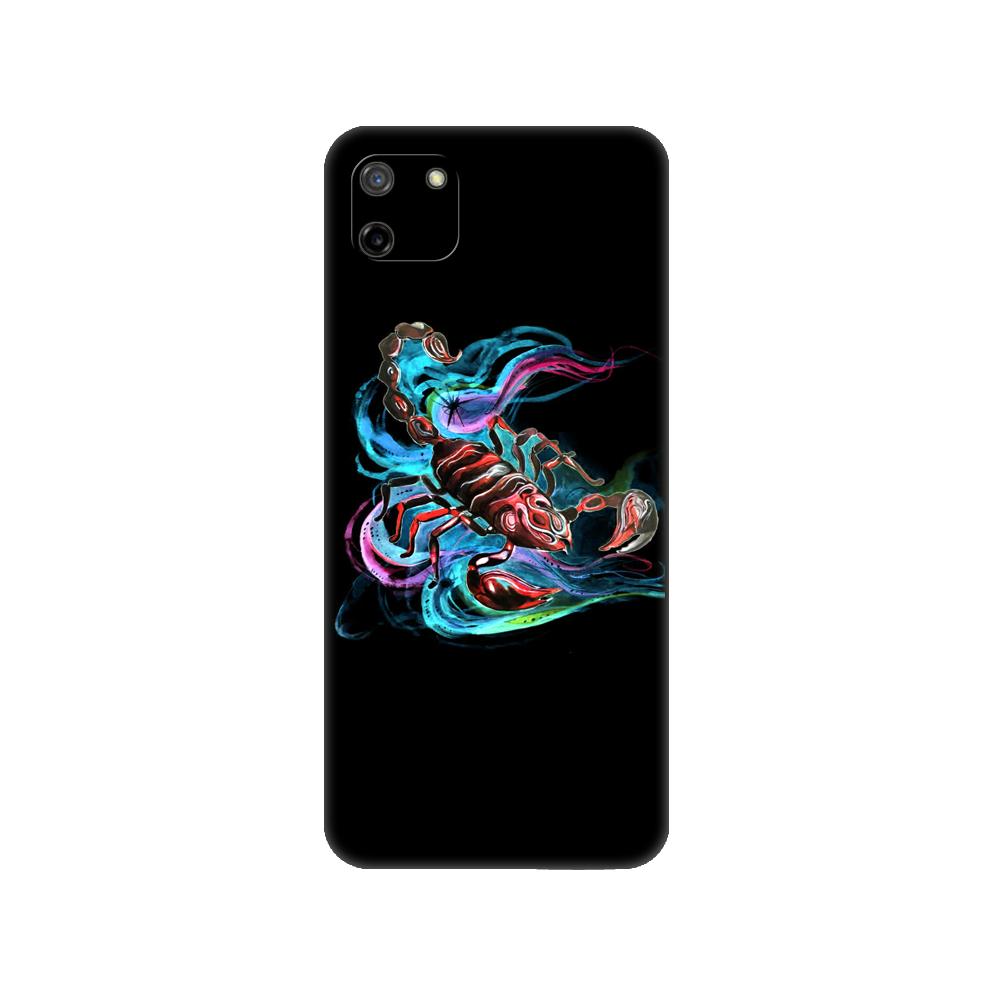 Czarne etui TPU dla OPPO Realme C11 Etui dla Realme C 11 RealmeC11 Tył RMX2185 Etui Pokrowiec Bumper Zwierzę Krab Skorpion