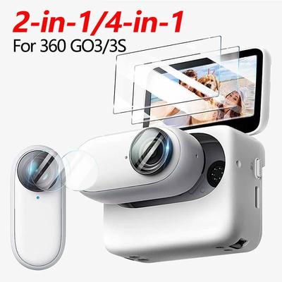 2-in-1/4-in-1 Screen  Lens Tempered Glass Film for Insta360 GO 3S/GO 3 - Scratch-resistant Wear-resistant HD Clear Film