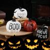 Eerie Halloween Resin Pumpkin Statue Durable Resin Crafted Pumpkin Decorative Ornament for Halloween Celebration