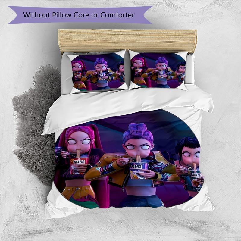 3pcs Kpop Hunter8 pattern bedding set duvet cover set includes duvet cover &pillowcases, perfect all season bedroom decoration & gift