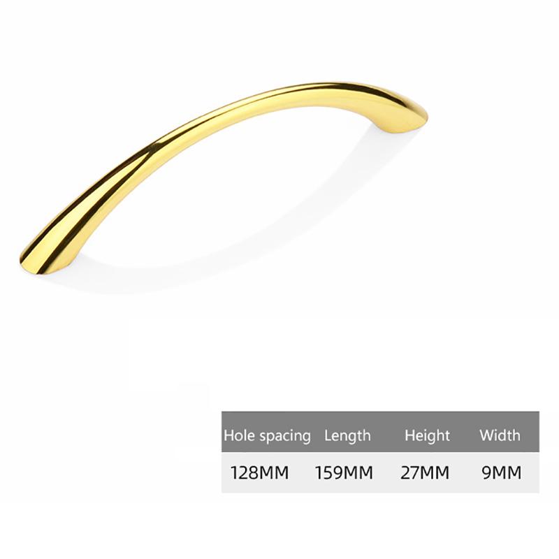 Zinc Alloy Solid Cupboard Door Handle Simple Curved Drawer Pull Multifunctional Wardrobe Shoe Cabinet Knob Furniture Hardware