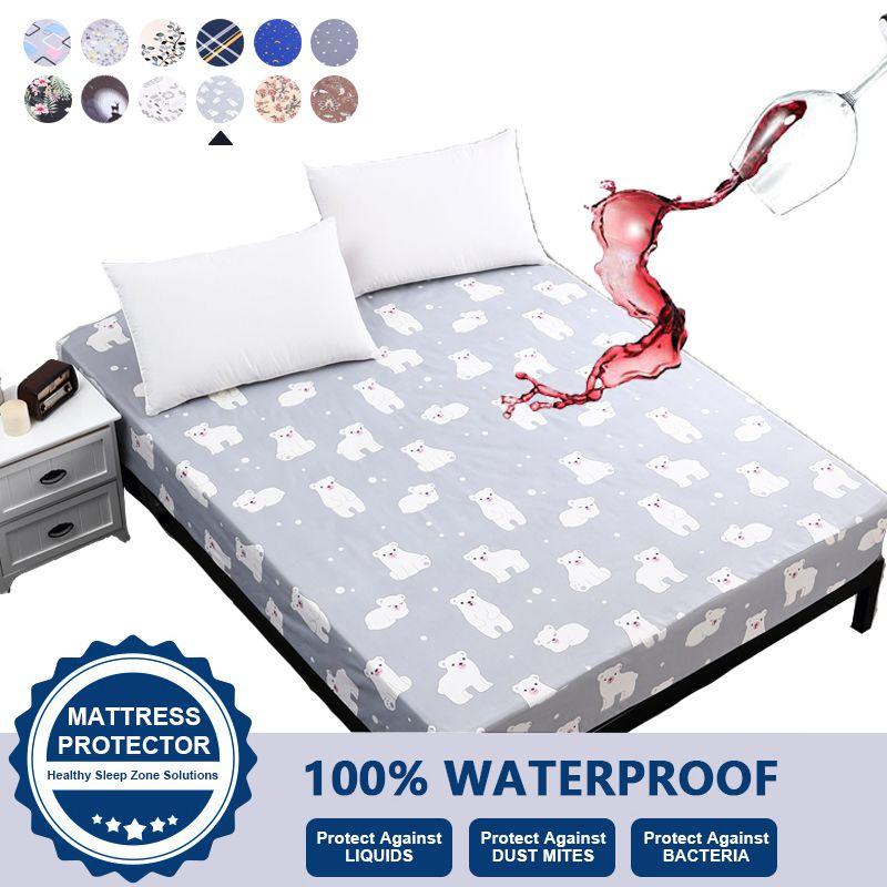 Luxurious Floral Waterproof Mattress Protective Cover For Ultimate Bed Hygiene 30cm Depth