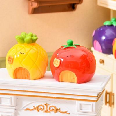 Mini House Micro Landscape Decoration Cartoon Tiny Fruit Shaped House Miniature Resin Figurine for Plant Pot Fairy Garden Accessory