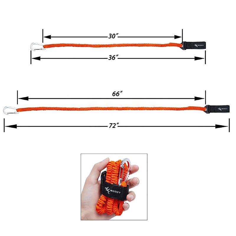 Elastic Kayak Paddle Leash Adjustable Pole Coiled Lanyard Cord Rowing Boat Accessories