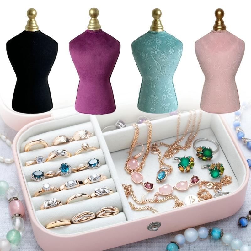Jewelry Bust Stand Velvets Surfaces Alloy Structure Modern Design Trade Show Retail Display Accessories Organizers