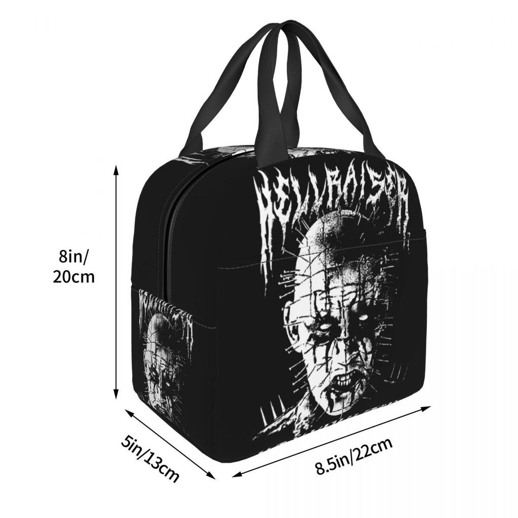 Schwarze Metall-Stiftkopf-Grafik Isolierte Lunchtasche für Damen Büro-Kühler Thermische Lebensmittelbox Tragbare Lunchboxen Behälter