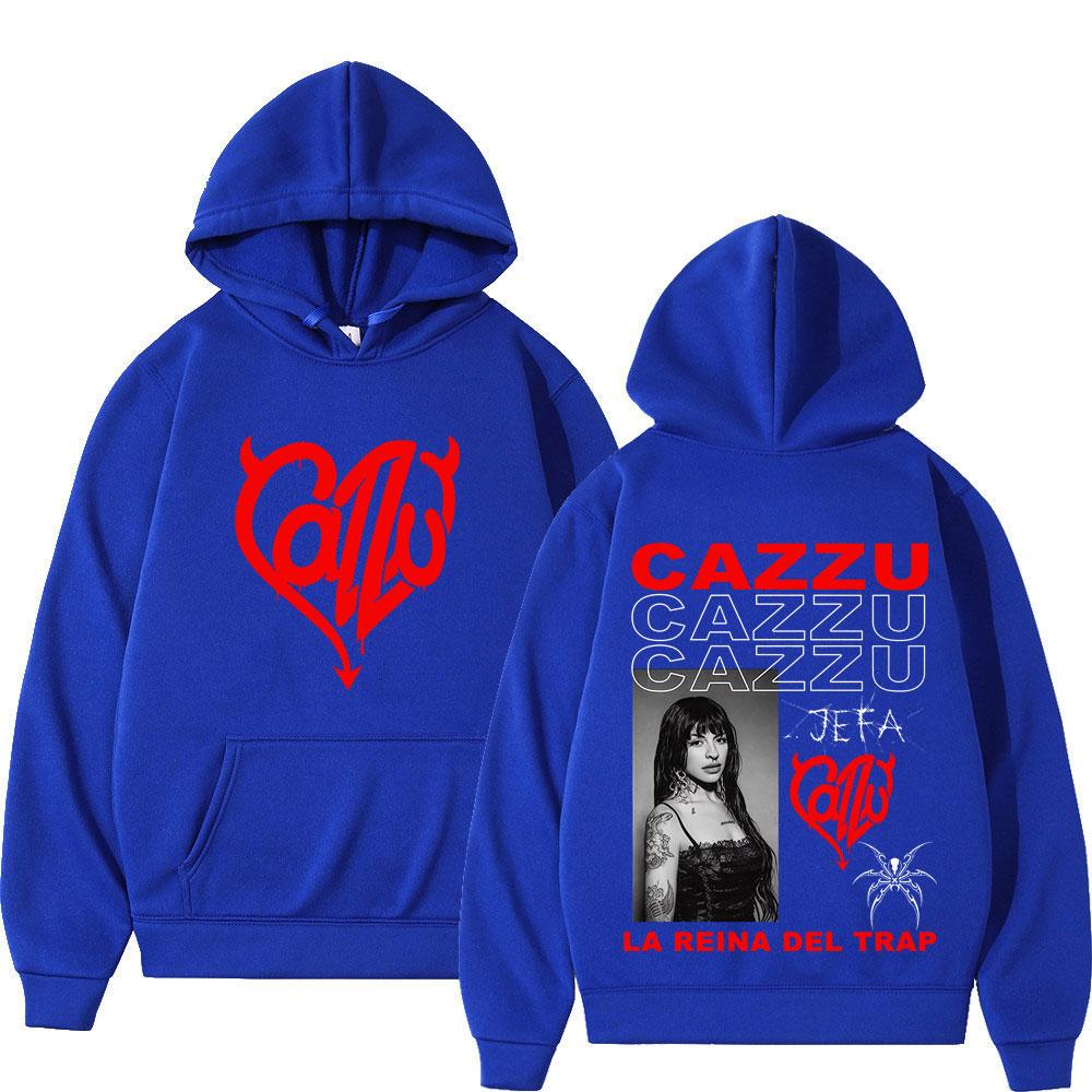 Singer Cazzu 2025 New Album Double-sided Print Hoodie Men Women Fashion Long-sleeved Casual Pullover Streetwear Trend Sportswear
