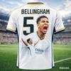 Jude Bellingham's Summer Print Family Sportswear Football Jersey T-shirt Is Loose and Comfortable Suitable for Daily Wear