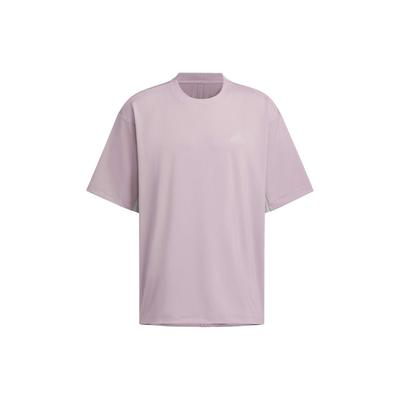 Zukunftsstil Kurzarm-T-Shirt mit Aufdruck-Logo Herren Oberteile Lila Rosa JI9881