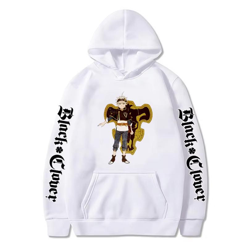Harajuku Anime Black Clover Yuno Bedruckter Kapuzenpullover Herren Damen Hochwertige Kapuzenpullover Übergröße Sweatshirt Unisex Angesagte Streetwear