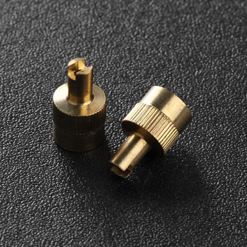 Motorcyle Car Slotted Head Valve Stem Caps Full Copper Slotted Head Stem Cover with Core Removal Tool Wheel Tire Valve Stem Cap Stem Caps1