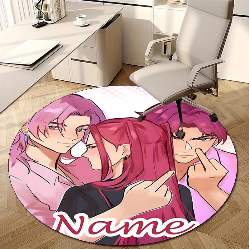 Personalized K-KPop Demon Hunters Round Chair Office Rug - Perfect for Mat, Office Chair & More - Ideal Gift for Birthdays and Holidays