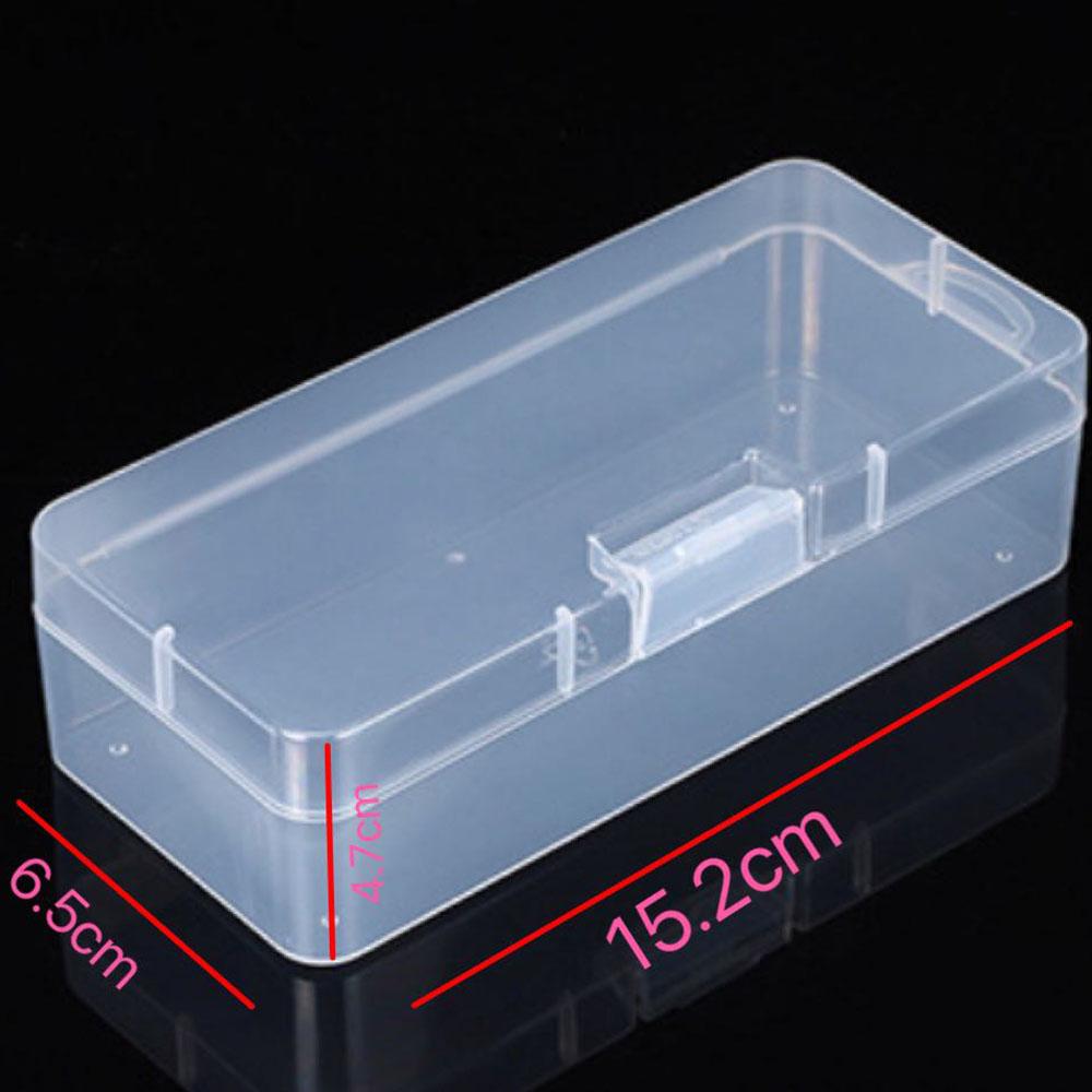 1PC Transparent Rectangular Storage Box S/M/L Plastic Buckle Empty Box Desktop Container Simple Home Dustproof Storage Box