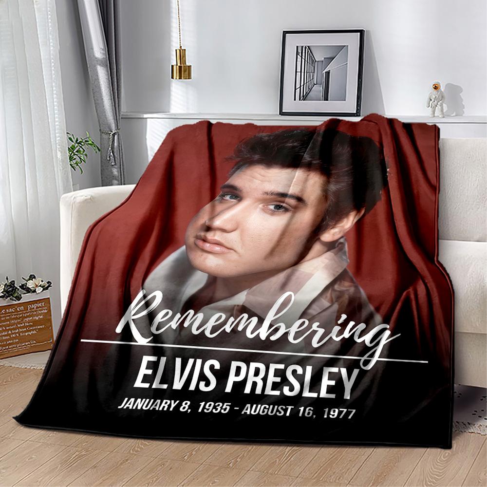 Elvis Presley Guitar Performance Blanket Ultra-Soft Perfect for Couch Bed Picnics for All Seasons Stylish Decor Gift for Travel Home Birthdays