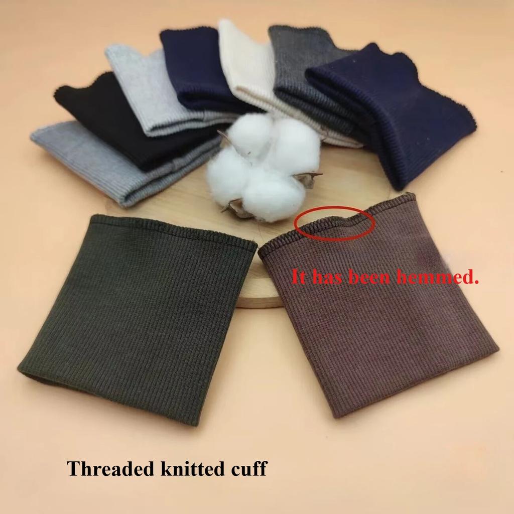 Pure Cotton Knitted Fine Ribbed Sweatshirt Jacket Clothing Accessories Fabric with Cuffs Sleeves Hem and Bottom Edge