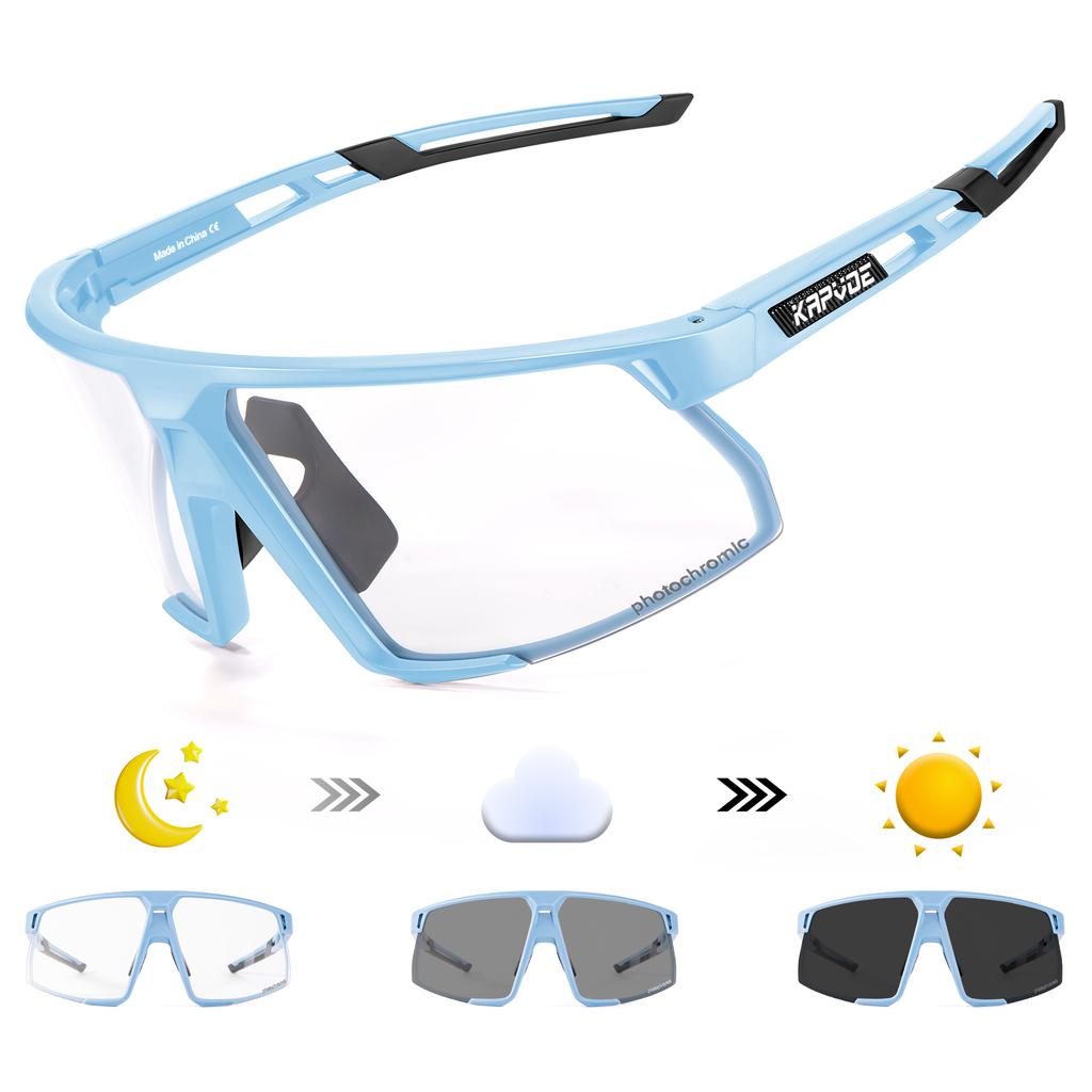 Pochromic Cycling Sunglasses UV400 Cycling Glasses Sports Eyewear Outdoor MTB Sunglasses Bicycle Goggles Bike Glasses