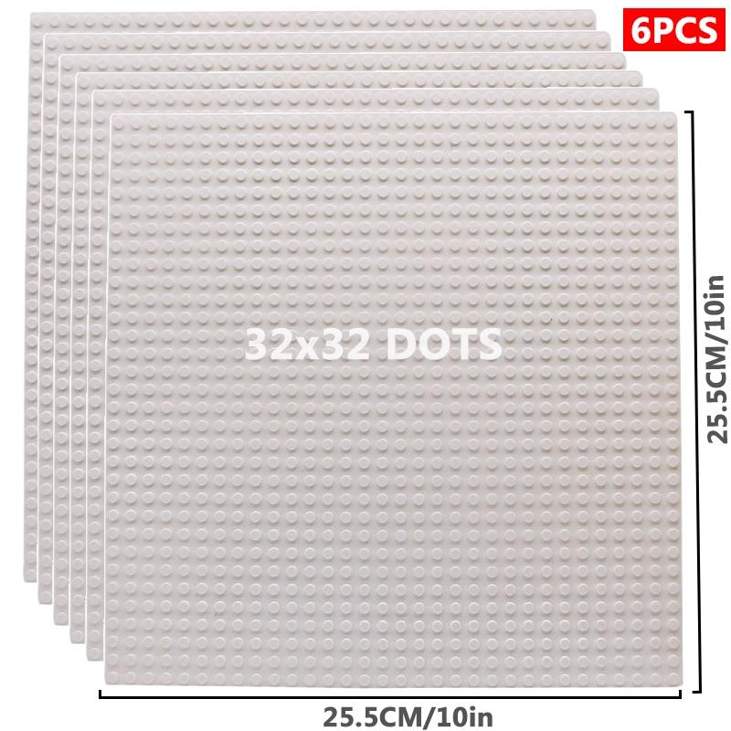 6PCS Classic Base Plates Blocks 32x32 32x16 50x50 Dots ABS Plastic Building BasePlates Bricks Assembly City Road MOC  City Toys