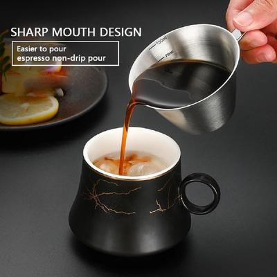 100ml Espresso Measuring Cup with Handle 304 Stainless Steel Coffee Extraction Cup Kitchen Tool Accessories Coffee Mug for Bar