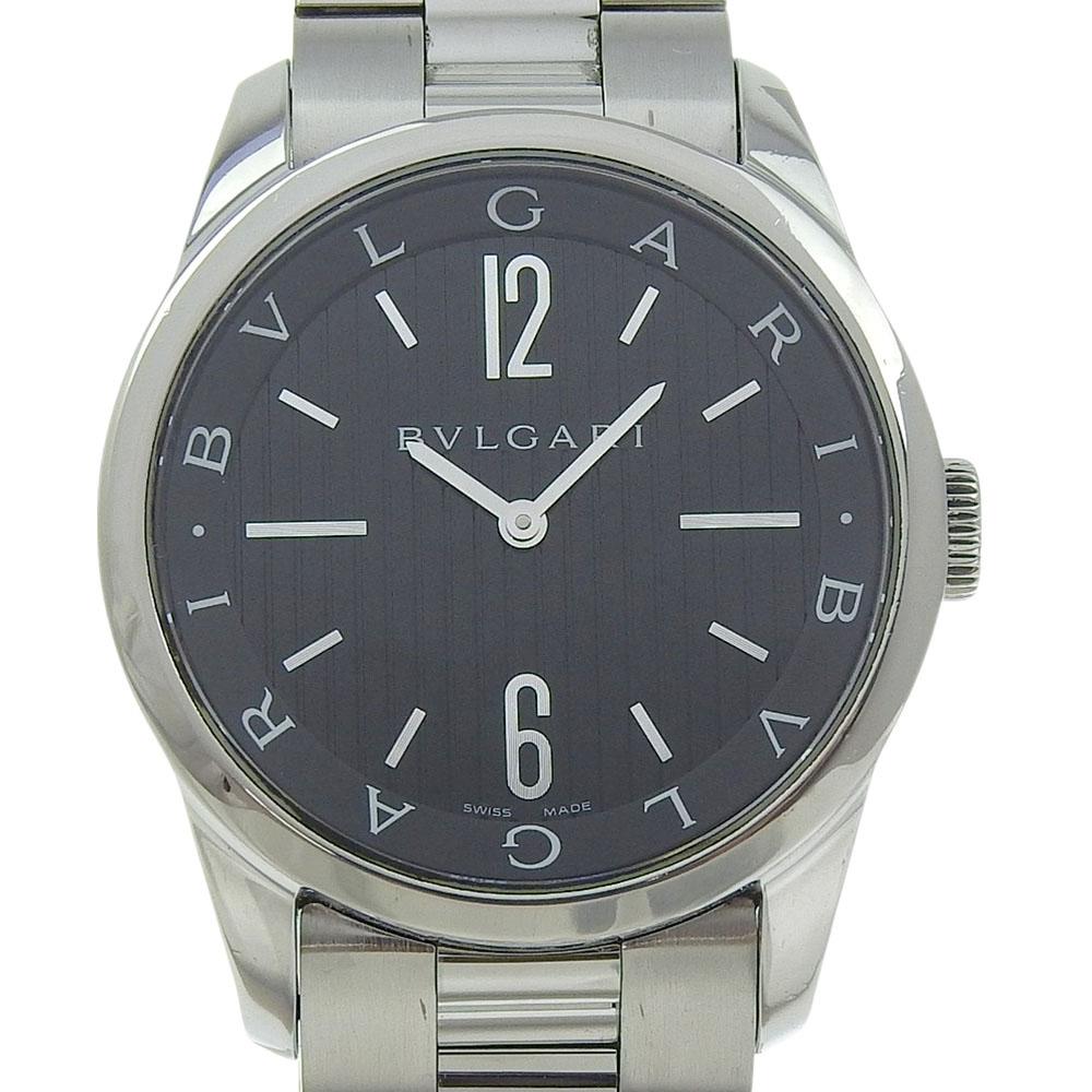 

BVLGARI Solo tempo Watches ST37S blackDial Stainless Steel Quartz Analog display mens Used