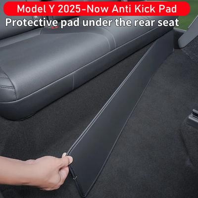 Threshold Anti-Dirty Leather Mat for Tesla Model Y Juniper 2026 2025 Rear Seat Under Protector Pads 2nd Row Seat Lower Protector