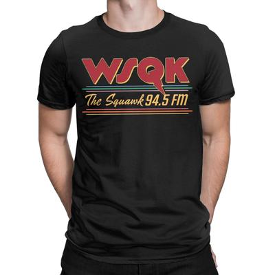 Harajuku T-Shirt Sommersaison 5 WSQK The Squawk 945 FM Retro Logo Neuheit T-Shirts Baumwolle Vintage Große Größen T-Shirt für Herren