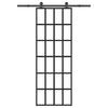 Vidaxl Sliding Door With Hardware, Esg Glass And Aluminium, 76X205 Cm
