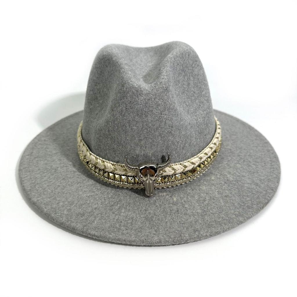 Western Cowboy Hat Jazz Hat Season Men'S And Women'S Retro Top Hat