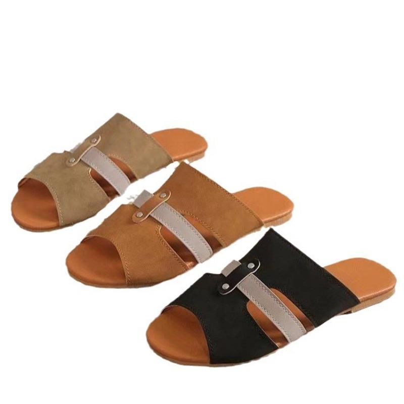 Slippers spring new women's shoes large size women's sandals flat slippers women