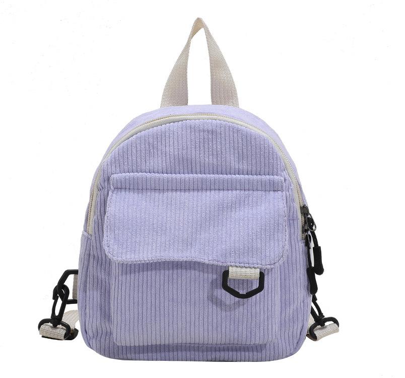 Schoolbag Simple Casual Women's Backpack 1011 New Korean Version This Year Popular Canvas Velvet Texture Small Backpack Women's Bag