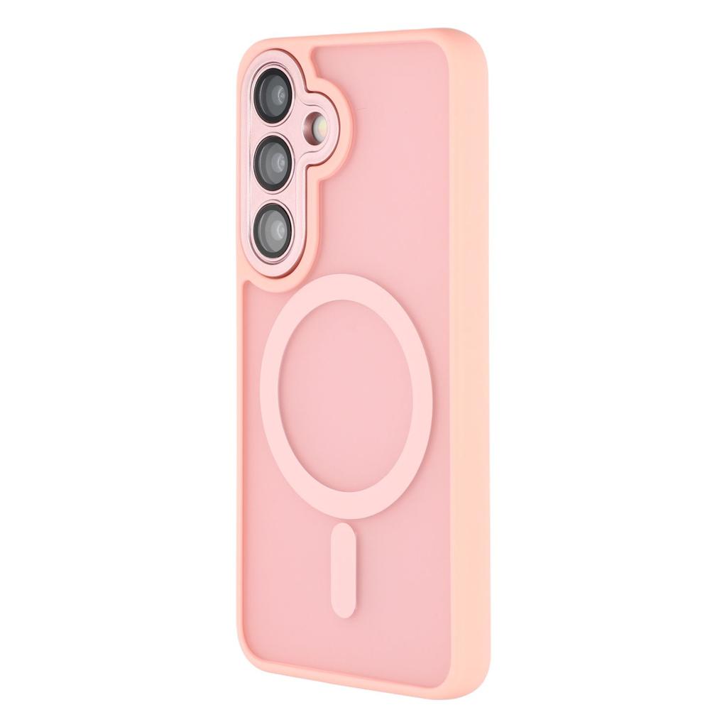 For Samsung Galaxy S25+ Magnetic Case PC + TPU Matte Phone Cover with Glass Lens Film