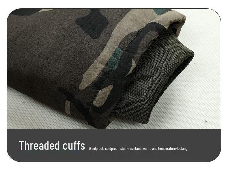 Camouflage Gefütterte Wasserdichte Baumwolljacke – Mittellang, Dick, Warm & Verschleißfest