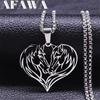 Aesthetic Love Heart Couple Horse Pendant Necklaces Stainless Steel Women/Men Horseback Rider Jewelry Valentine's Day NZZZ3324