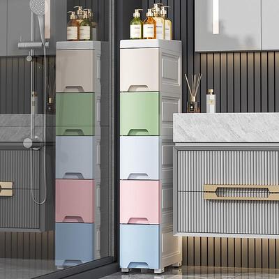Armoire de rangement ultra-étroite de 25 cm d'épaisseur: Étagère de tiroir en plastique pour cuisine et salle de bain