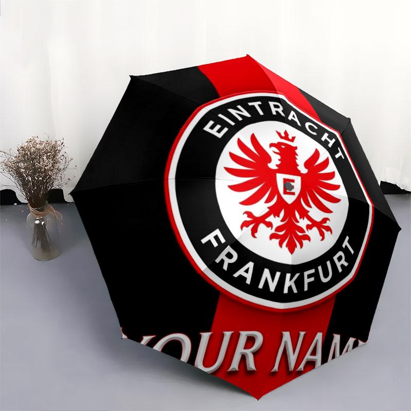 1 PC Automatic Folding Umbrella - Eintracht Frankfurt Custom Name Pattern, Portable & Foldable Design with 8 Ribs, Christmas Birthday Gifts