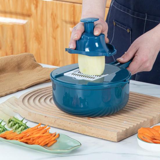 Manual Vegetable Grater Multi-Function Handheld Slicer Shredder with Stainless Steel Blades Efficient Vegetable Chopper for Carrot Potato Salad