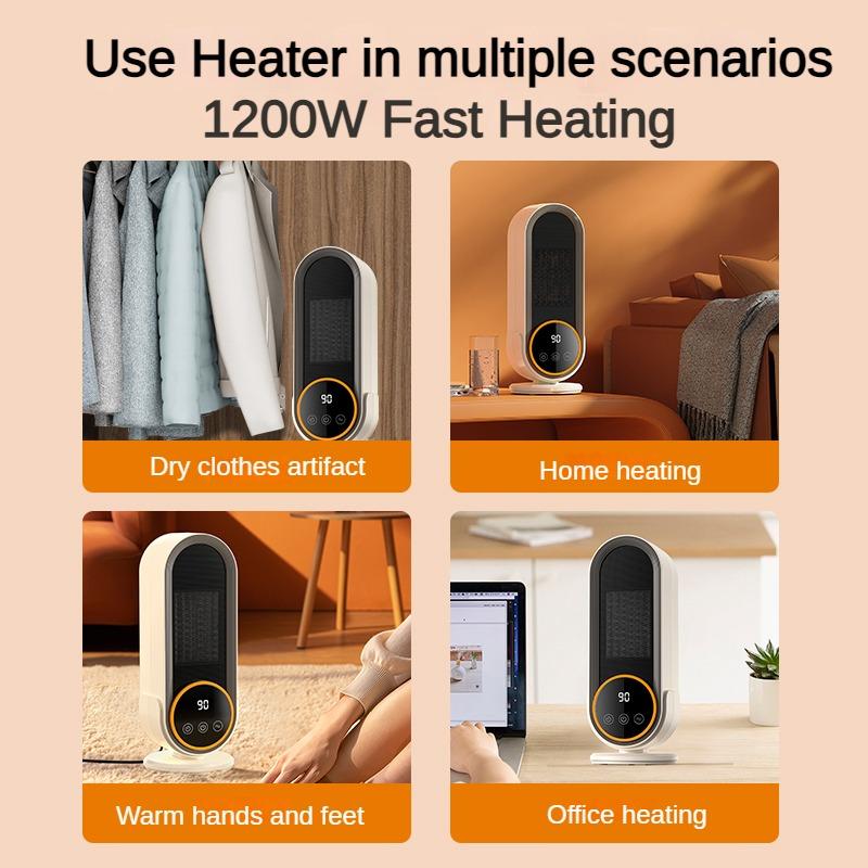 Air Heater 1200W For Room LCD Touch Screen Display Fast Space Heating Two Gears Timeable Electric Heaters