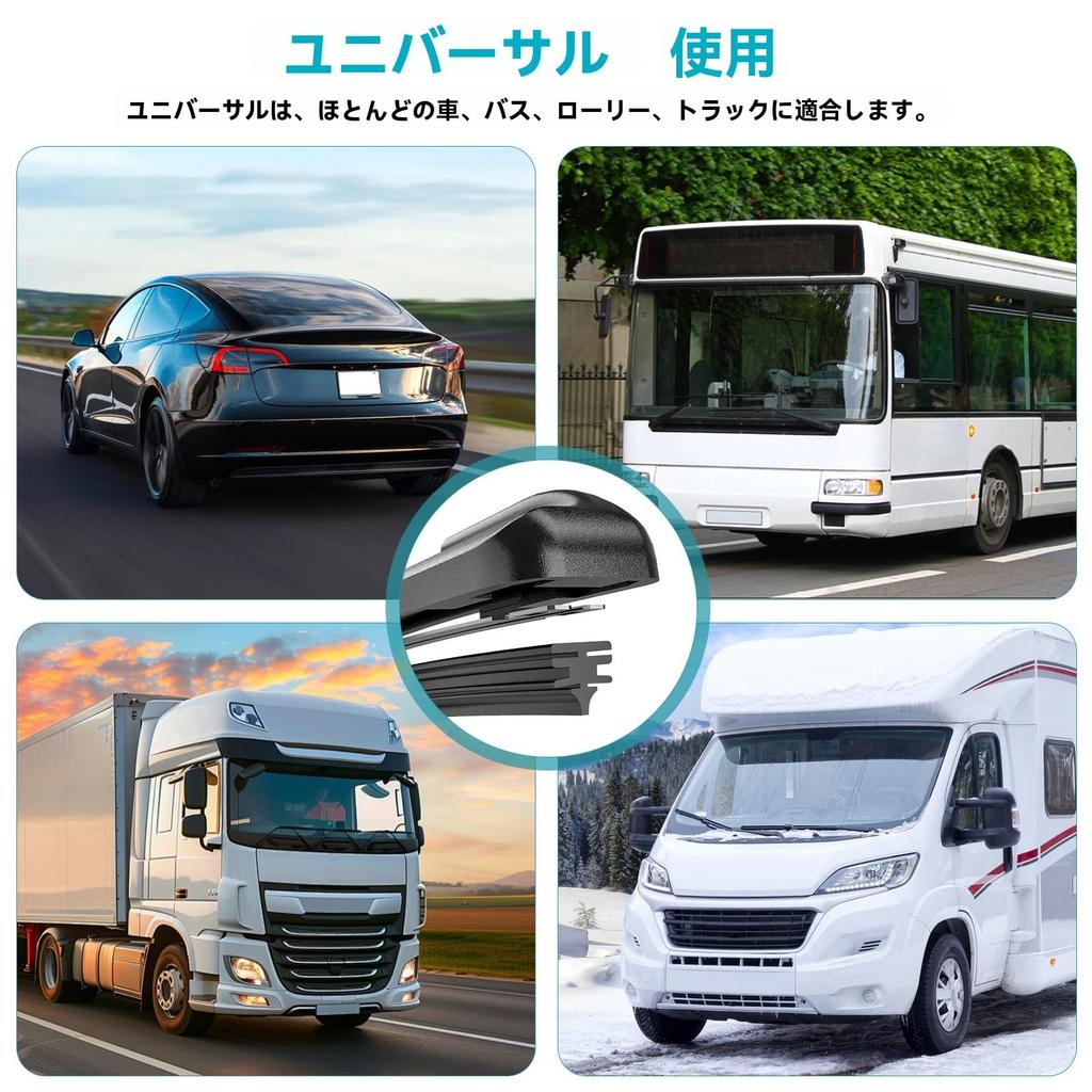 ledmomo 5 Pairs Adhesive Strip Wiper Set Windshield Wiper Refill Car Boneless Wiper