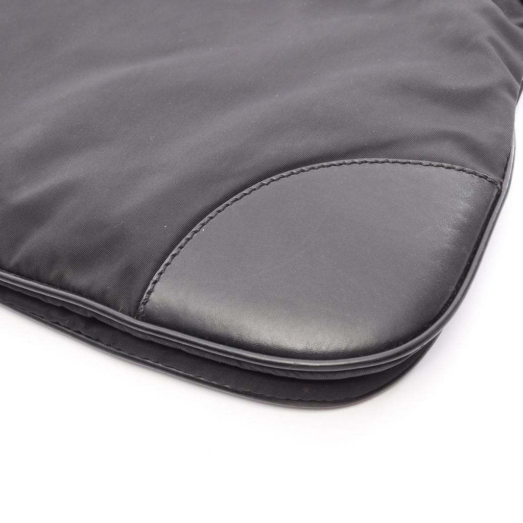 Used PRADA Shoulder Bag Nylon leather Black Used Women
